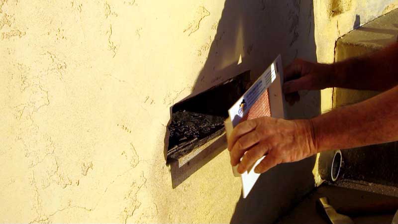 Copper-Beach-Install-8-ps EZRvent FV100-8HC Heavy Copper Foundation Vent - Fit check prior to re-skim coating stucco